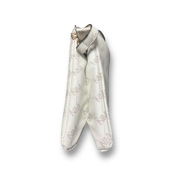 Nicole Miller NWT Bone Logo Crossbody Bag Coin Pouch Gold Hardware Purse Chic - Picture 8 of 11